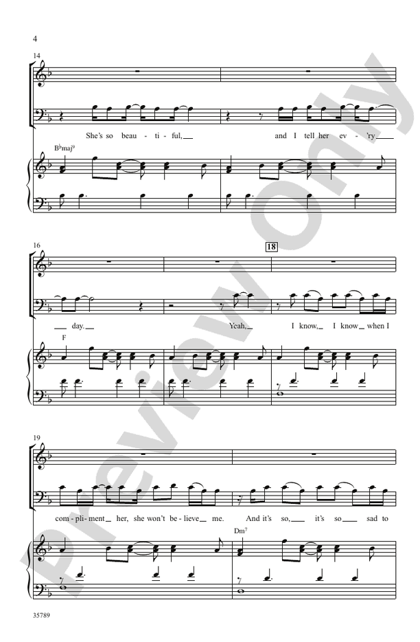 Just the Way You Are (Amazing) – SATB Choral Octavo (Digital Download)