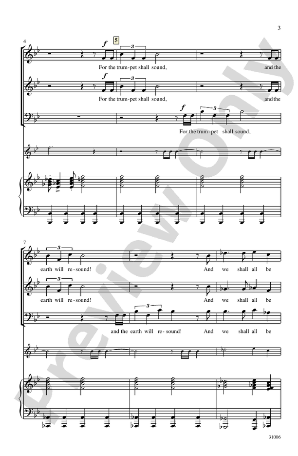 For the Trumpet Shall Sound – 3-Part Mixed Choral Octavo (Digital Download)