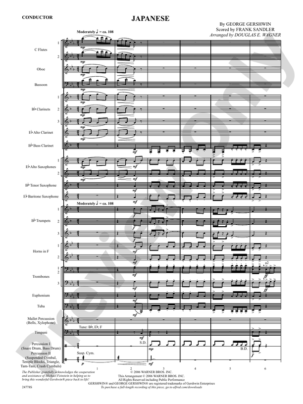 Japanese - Concert Band Conductor Score & Parts (Digital Download)