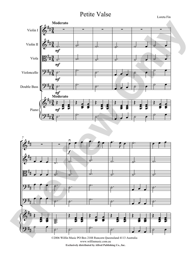 Petite Valse - Loreta Fin – String Orchestra Conductor Score & Parts (Digital Download)