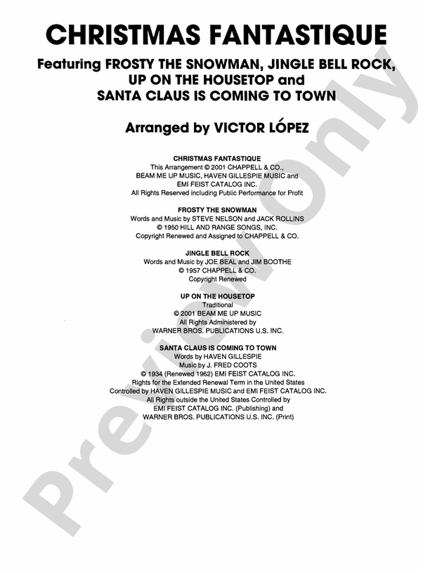 Christmas Fantastique (Medley) - Concert Band Conductor Score & Parts (Digital Download)