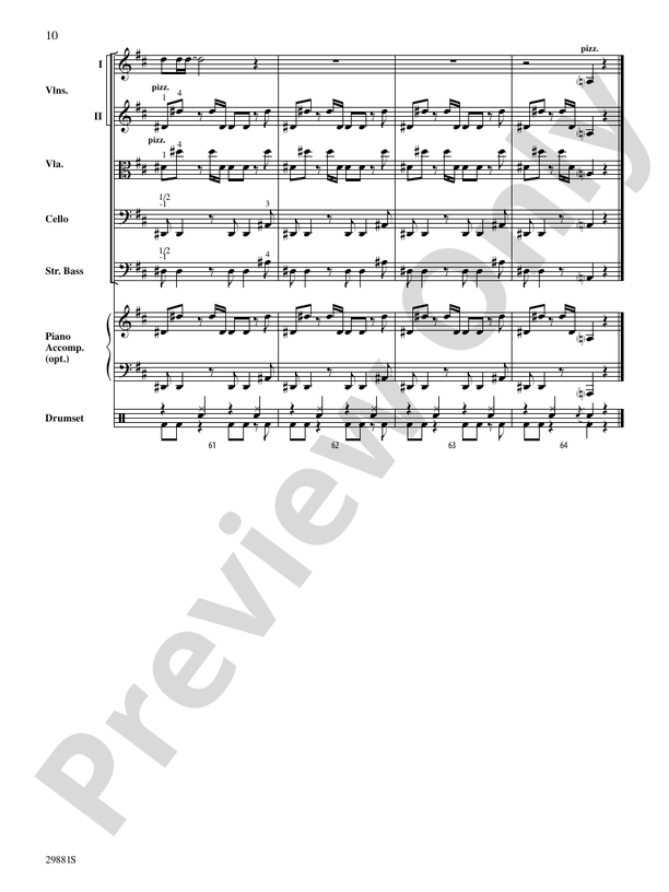 Clumsy (as recorded by Fergie on the album The Dutchess) - String Orchestra Conductor Score & Parts (Digital Download)