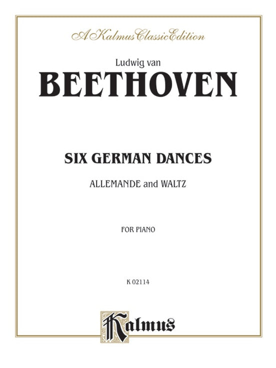Beethoven - Six German Dances, Allemande and Waltz - Piano Solo (Digital Download)
