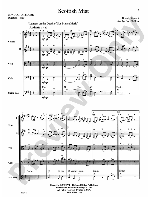 Scottish Mist – String Orchestra Conductor Score & Parts (Digital Download)