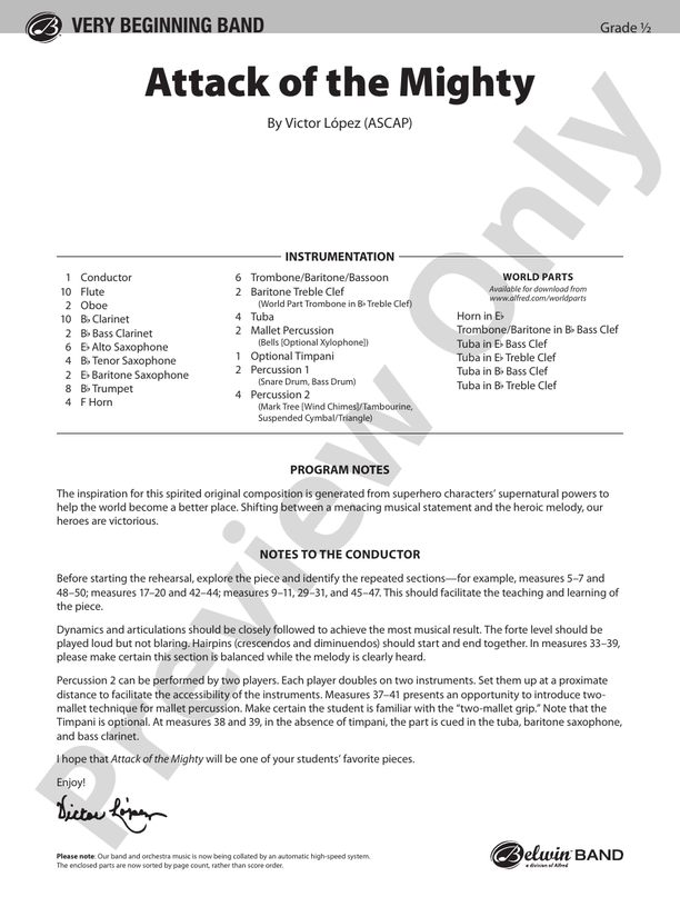 Attack of the Mighty - Concert Band Conductor Score & Parts (Digital Download)