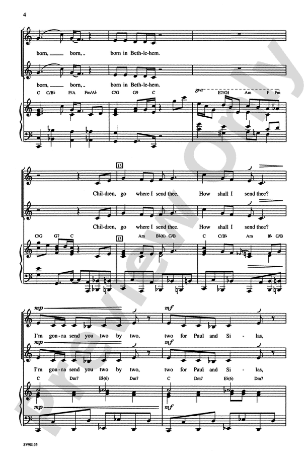 Children, Go Where I Send Thee – 2-Part Choral Octavo (Digital Download)