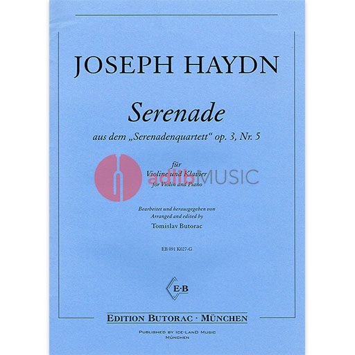 Hoffstetter - Serenade Op3/5 originally attributed to Haydn - Violin/Piano Accompaniment Iceland EB091K027-G