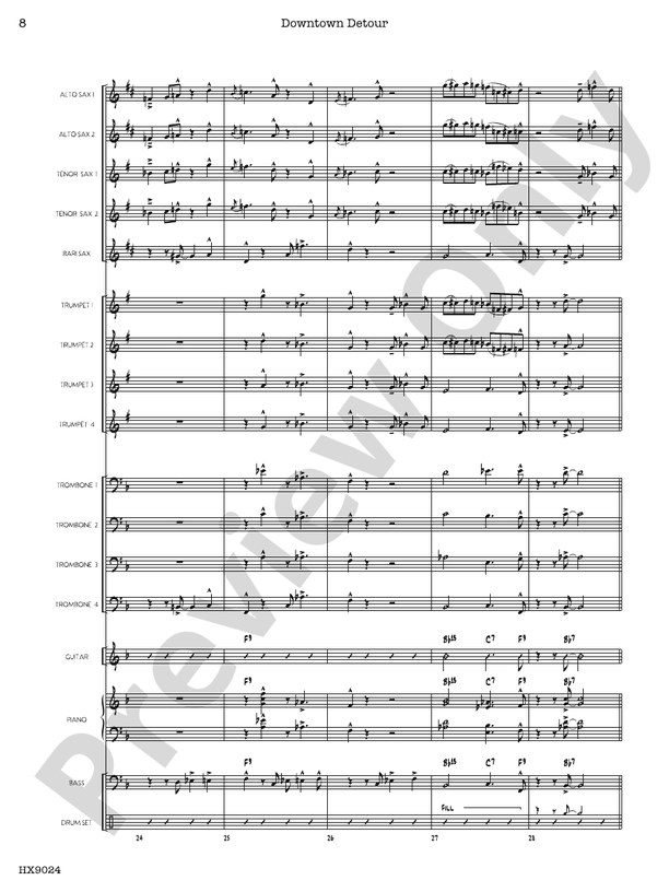Downtown Detour – Jazz Ensemble Conductor Score & Parts (Digital Download)