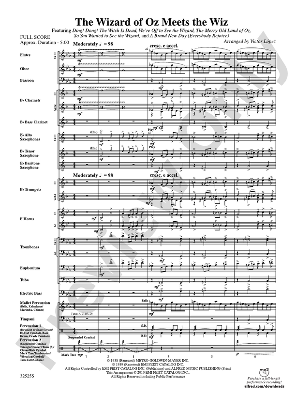 The Wizard of Oz Meets The Wiz - Concert Band Conductor Score & Parts (Digital Download)