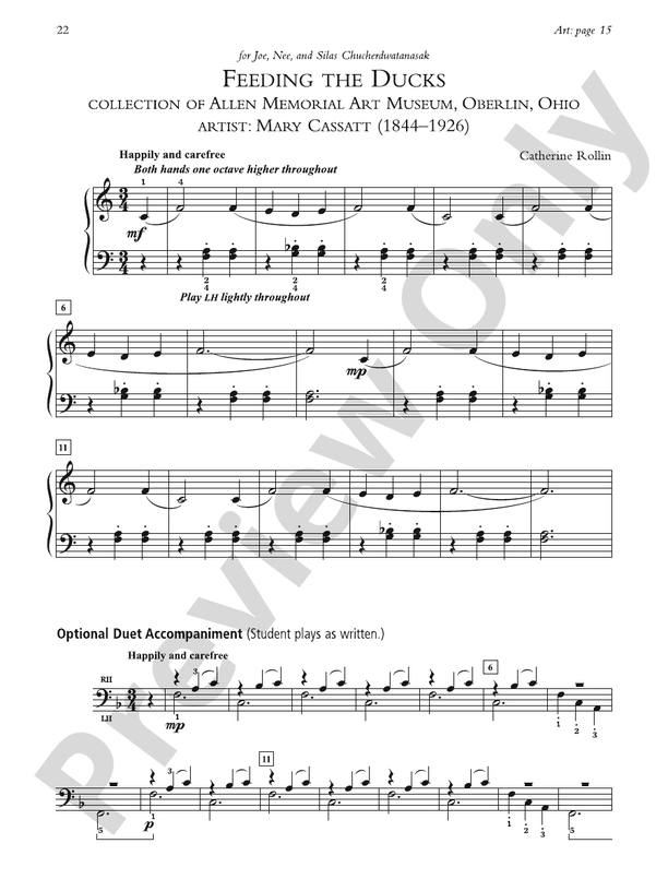 Feeding the Ducks - Piano Solo with Optional Duet Accompaniments (Digital Download)