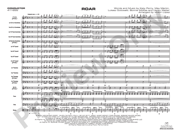 Roar - Jazz Ensemble Conductor Score & Parts (Digital Download)