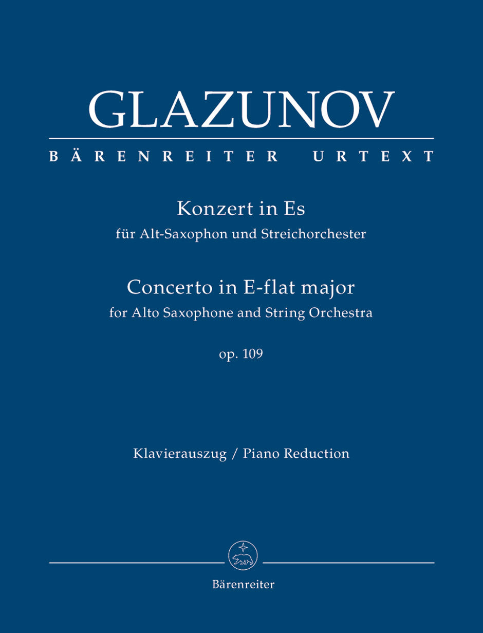 CONCERTO A/SAX OP 109 E FLAT MAJOR - GLAZUNOV ALEXANDER - Barenreiter