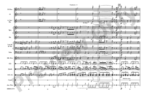 Gonna Fly Now (Theme from Rocky), Arr. Brian Scott – Marching Band Conductor Score & Parts (Digital Download)