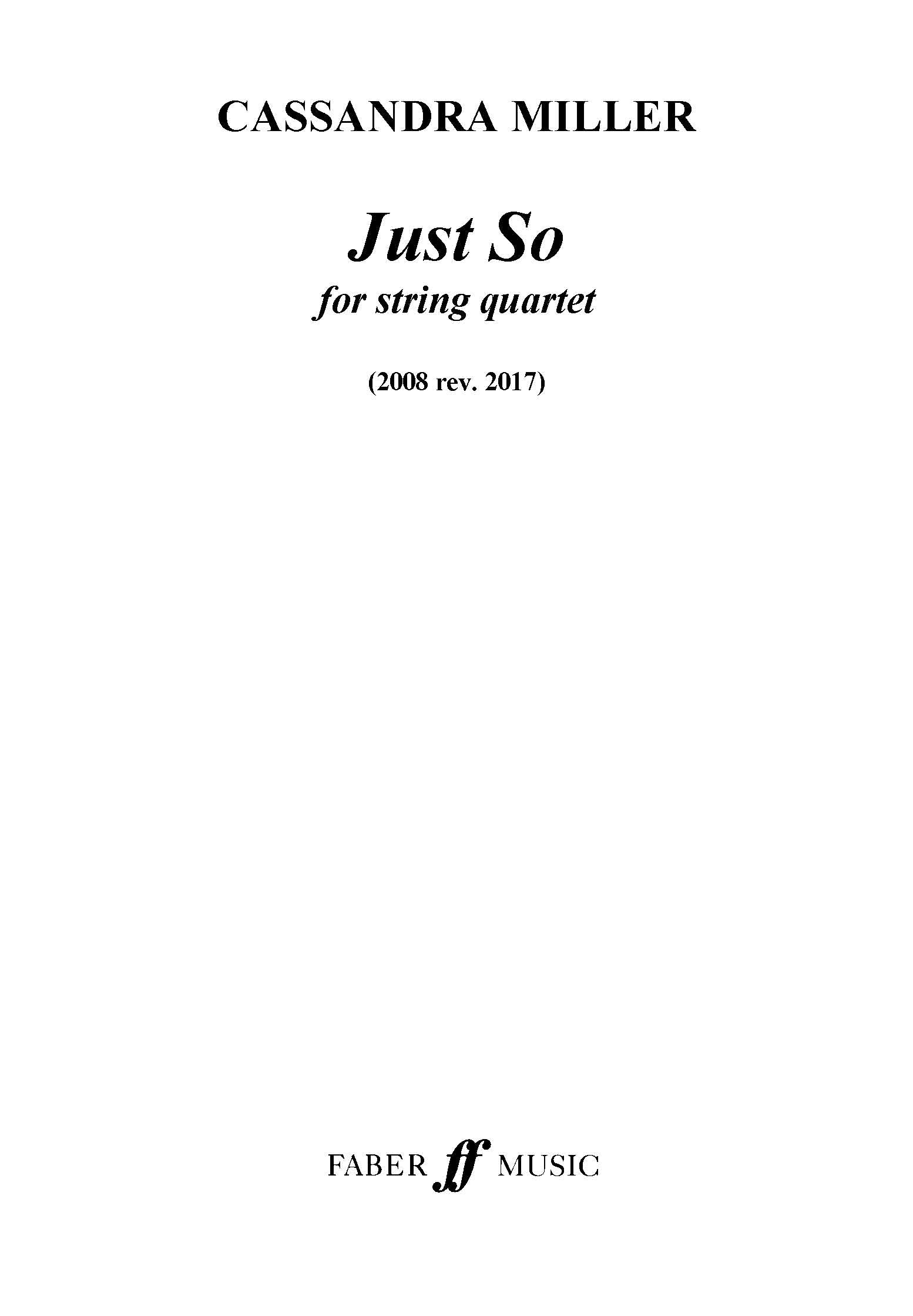 Just So - String Quartet (Digital Download)