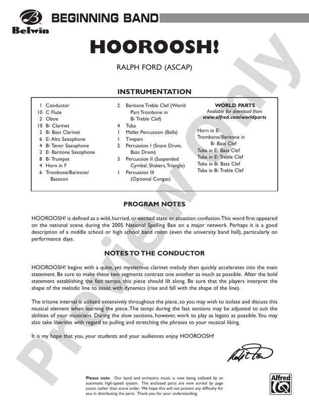 Hope Rising - Concert Band Conductor Score & Parts (Digital Download)