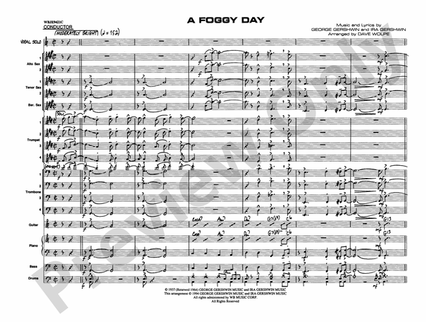 A Foggy Day (Grade 4) - Jazz Ensemble Conductor Score & Parts(Digital Download)