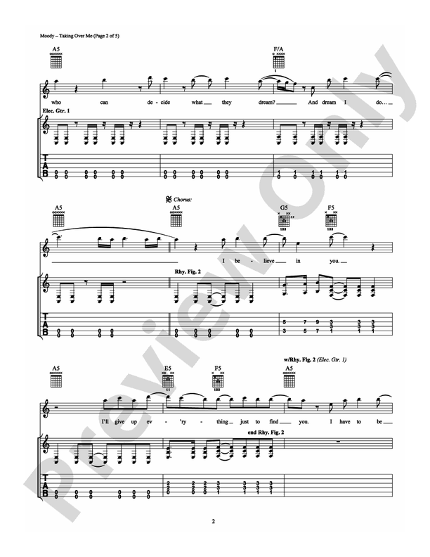 Taking Over Me - Guitar TAB (Digital Download)