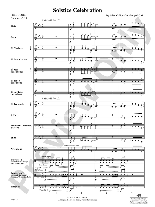 Solstice Celebration - Concert Band Conductor Score & Parts (Digital Download)