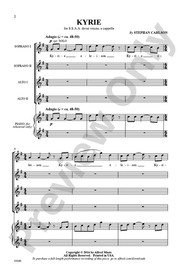 Kyrie – SSAA, a cappella Choral Octavo (Digital Download)