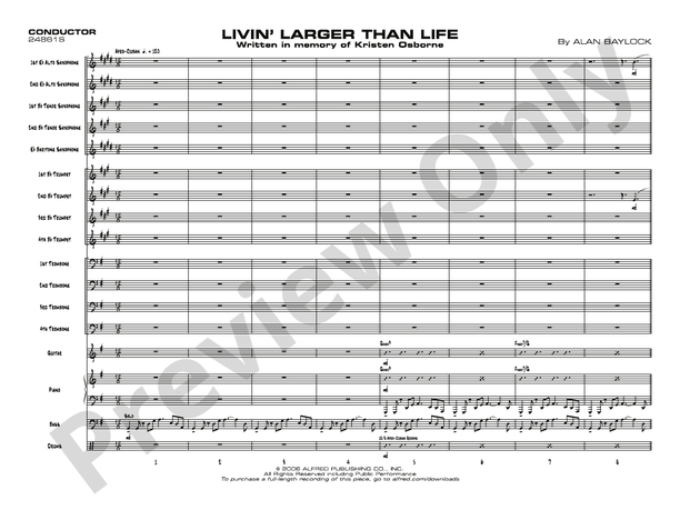 Livin' Larger Than Life - Jazz Ensemble Conductor Score & Parts(Digital Download)