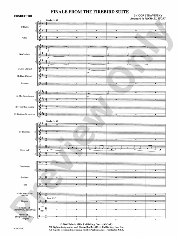 Finale from The Firebird Suite - Concert Band Conductor Score & Parts (Digital Download)