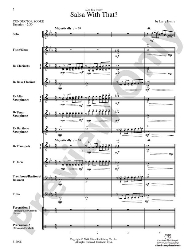 (Do You Want) Salsa with That? - Concert Band Conductor Score & Parts (Digital Download)