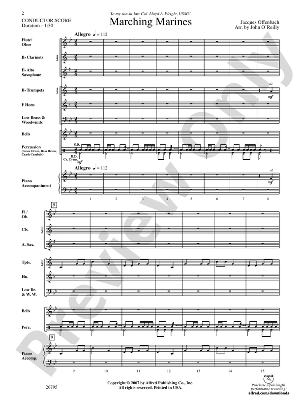 Marching Marines - Concert Band Conductor Score & Parts (Digital Download)