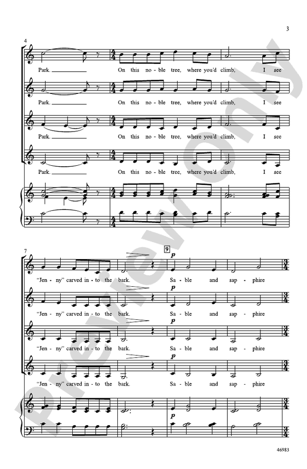 Jenny – SSAA, a cappella Choral Octavo (Digital Download)