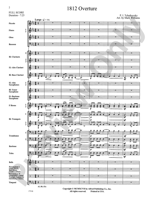 1812 Overture - Concert Band Conductor Score & Parts (Digital Download)