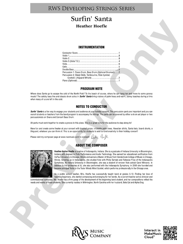 Surfin' Santa - String Orchestra Conductor Score & Parts (Digital Download)