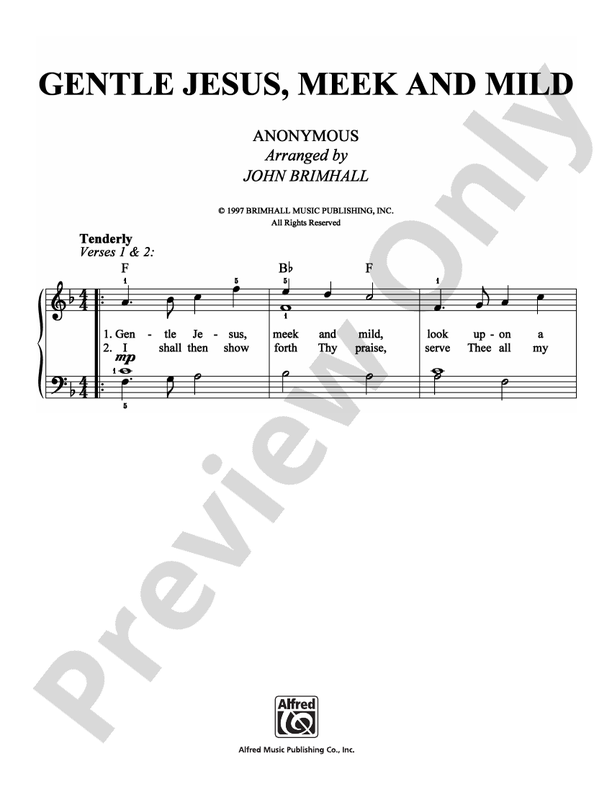Gentle Jesus, Meek and Mild - Arr. John Brimhall - Easy Piano (Digital Download)