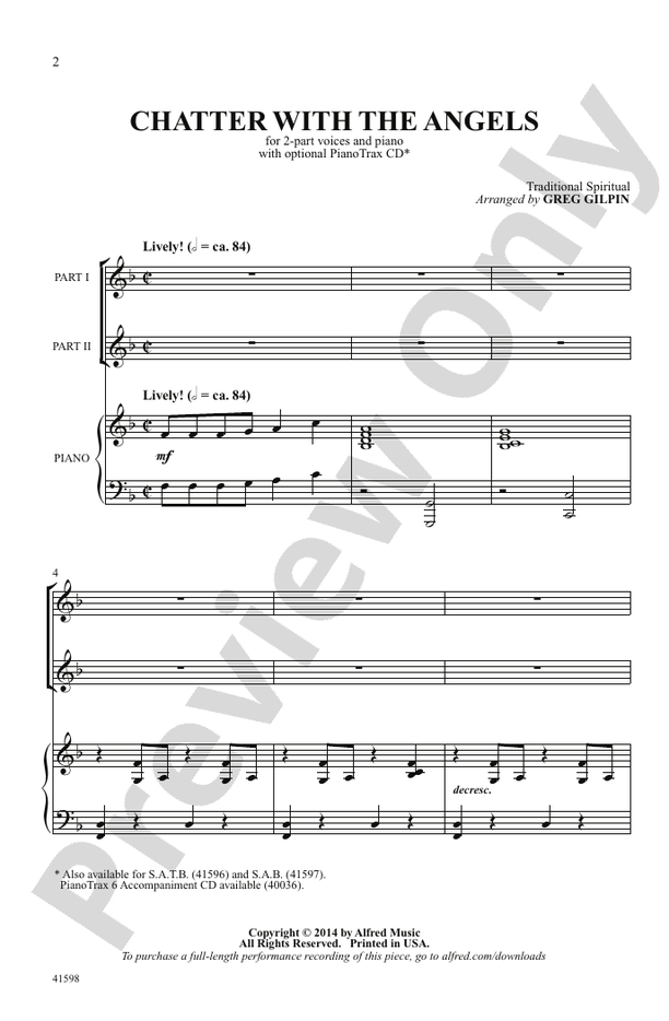 Chatter with the Angels – 2-Part Choral Octavo (Digital Download)