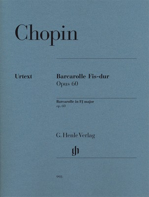 Barcarolle F Sharp Major Op 60 Pno Urtext - Frederic Chopin - Piano G. Henle Verlag Piano Solo