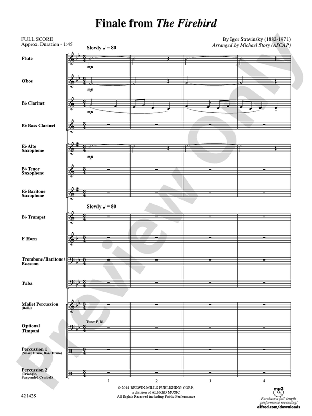 Finale from The Firebird - Concert Band Conductor Score & Parts (Digital Download)