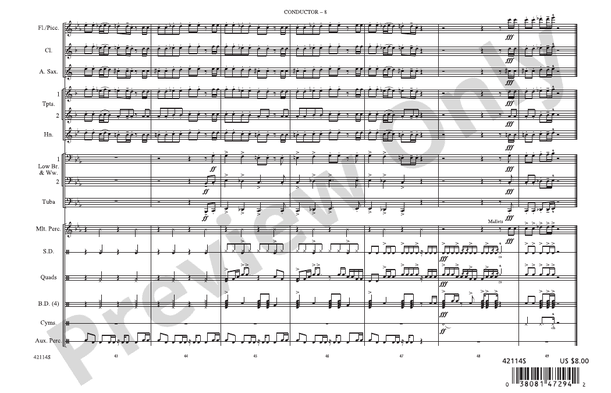 Love Rollercoaster – Marching Band Conductor Score & Parts (Digital Download)