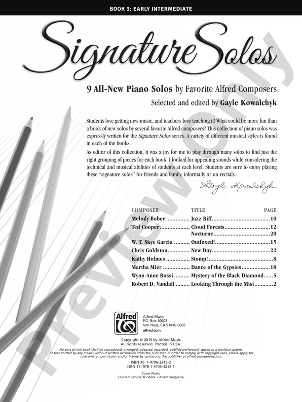 Signature Solos, Book 3 - Piano (Digital Download)