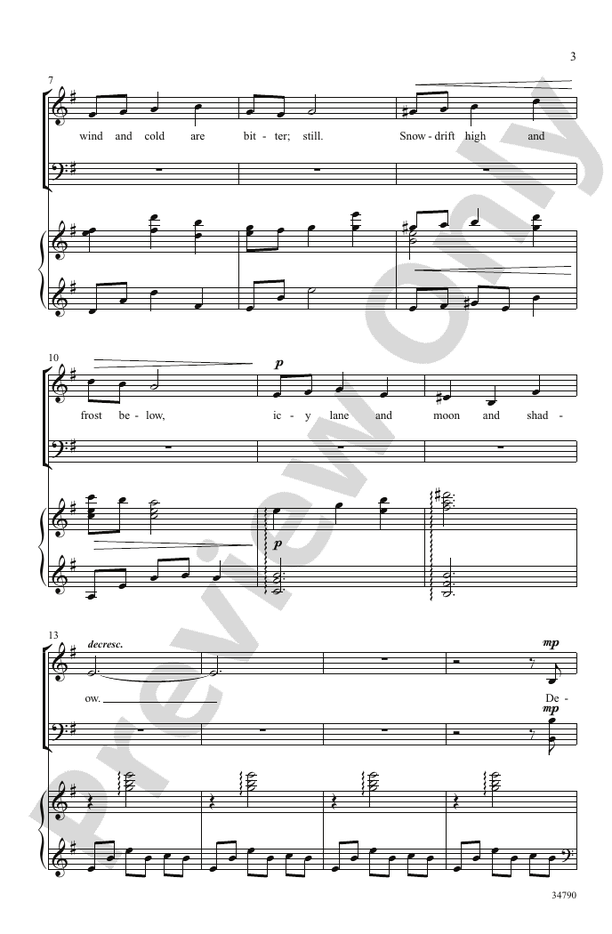 A Winter Night - SATB Choral Octavo (Digital Download)