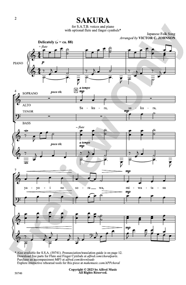 Sakura - SATB Choral Octavo (Digital Download)