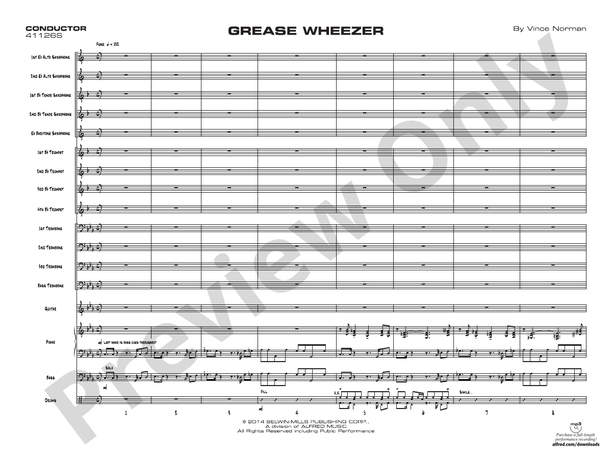 Grease Wheezer - Jazz Ensemble Conductor Score & Parts (Digital Download)