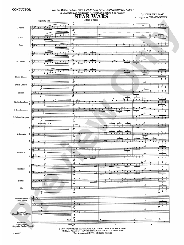 Star Wars Main Theme (Grade 3) - Concert Band Conductor Score & Parts (Digital Download)