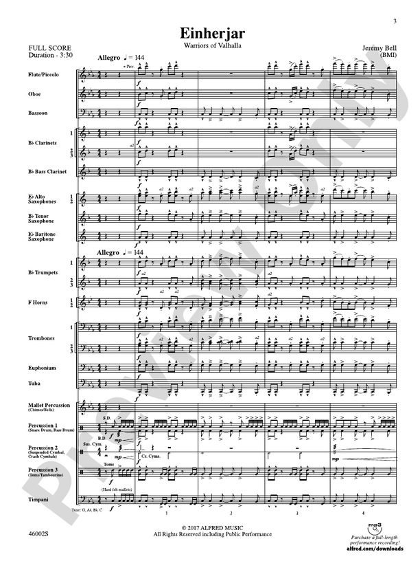 Einherjar - Concert Band Conductor Score & Parts (Digital Download)