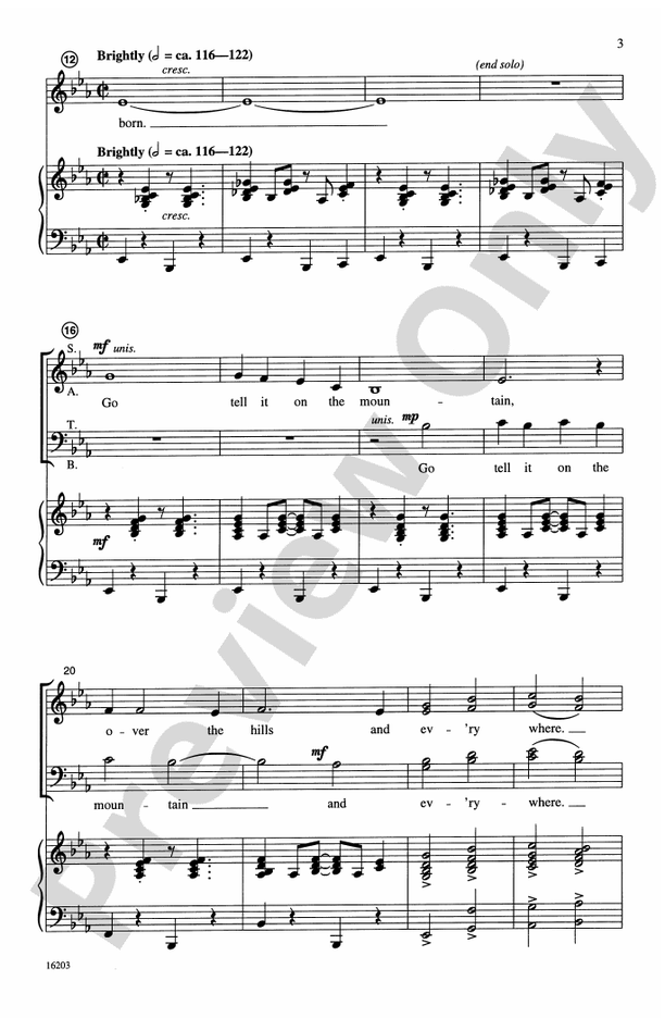 Go, Tell It on the Mountain - Arr. Philip Kern – SATB Choral Octavo (Digital Download)