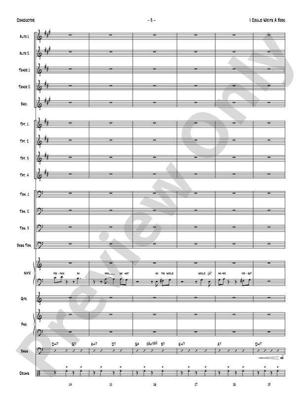 I Could Write a Book - Jazz Ensemble Conductor Score & Parts (Digital Download)