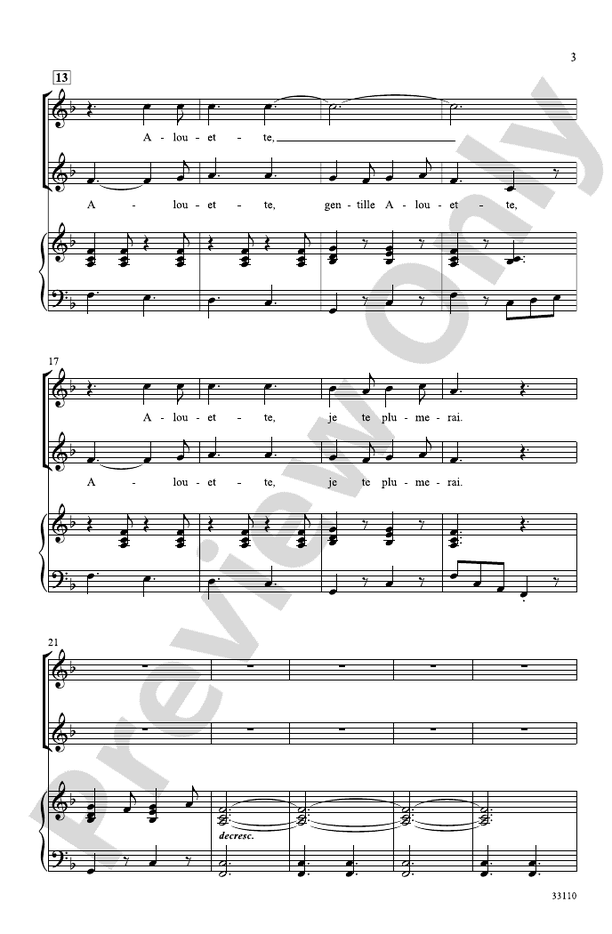 Alouette - 2-Part Choral Octavo (Digital Download)