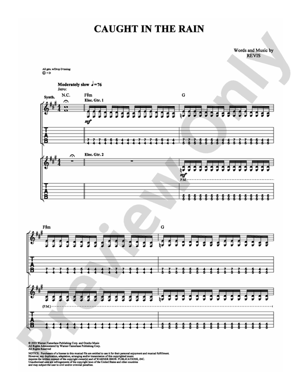 Caught in the Rain - Guitar TAB (Digital Download)