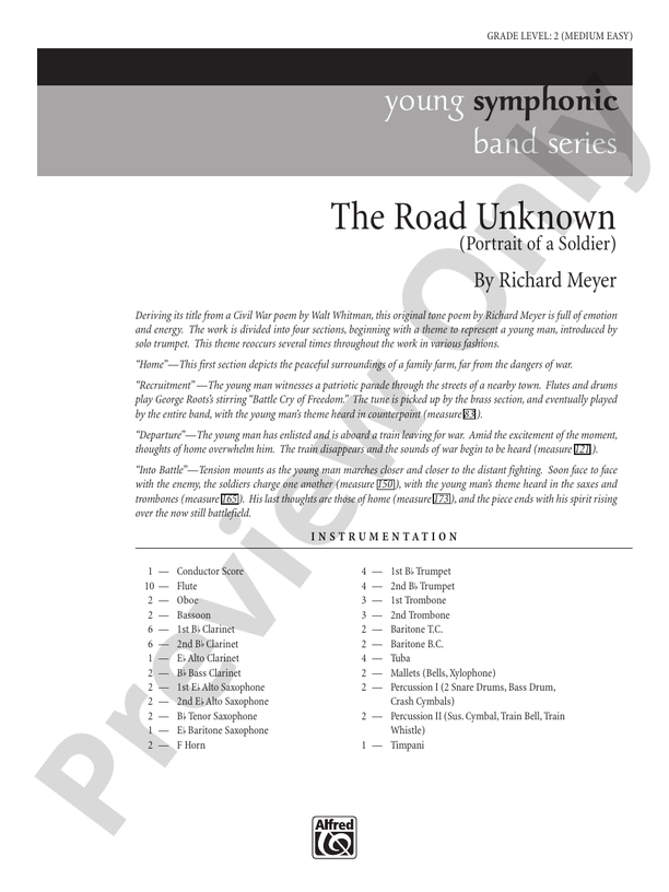 The Road Unknown - Concert Band Conductor Score & Parts (Digital Download)