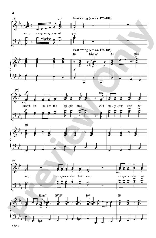 Don't Sit Under the Apple Tree – SATB Choral Octavo (Digital Download)