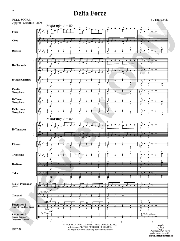 Delta Force - Concert Band Conductor Score & Parts (Digital Download)
