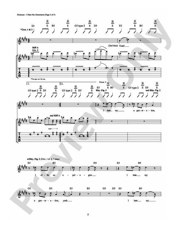 I Hate My Generation - Guitar TAB (Digital Download)