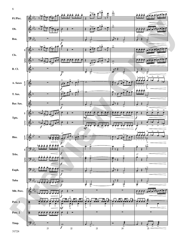 Choreography - Concert Band Conductor Score & Parts (Digital Download)